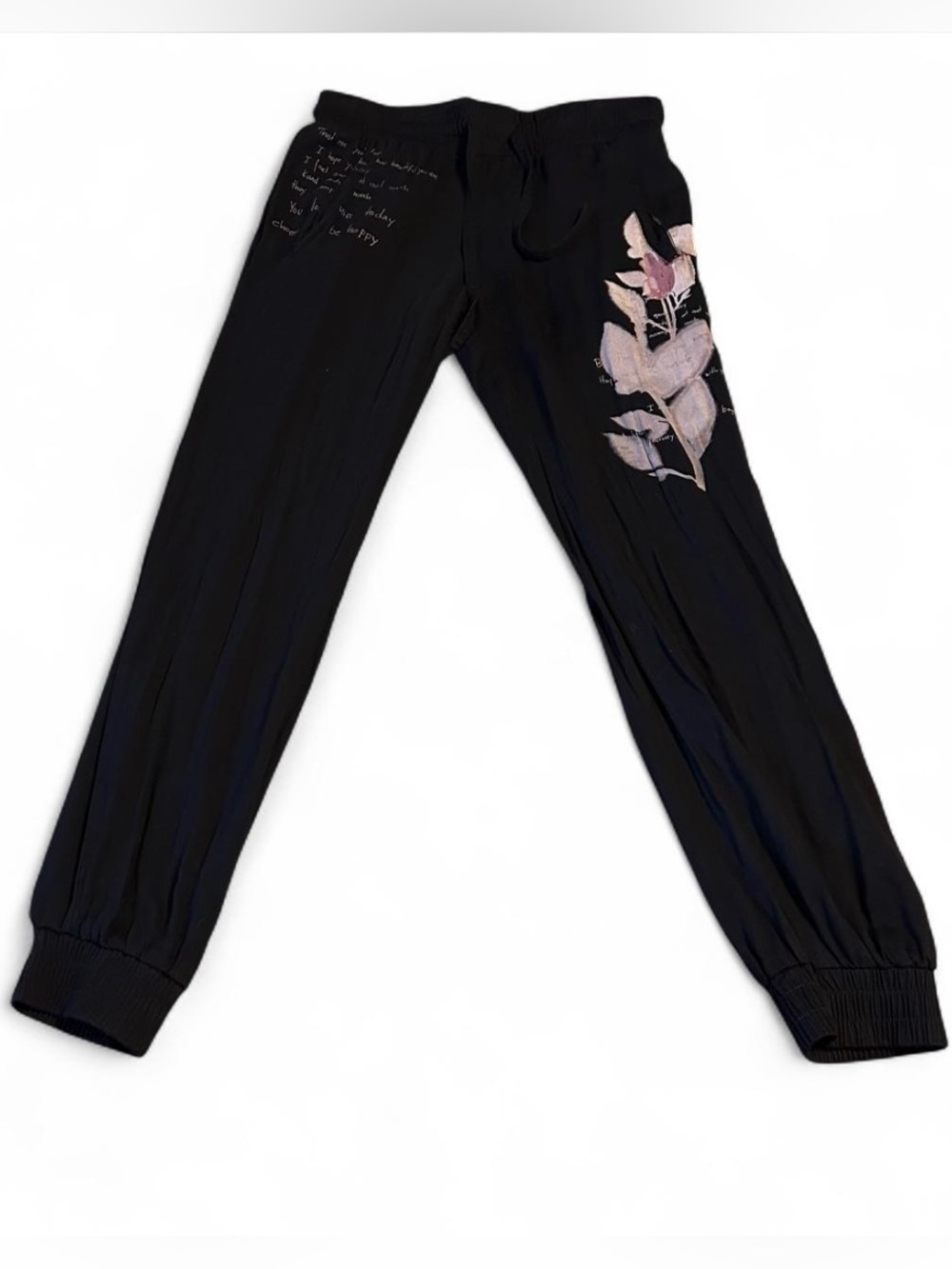 desigual black floral printed joggers